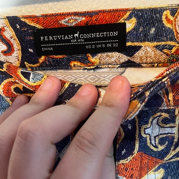 Peruvian Connection Sumatra Pants Abstract Multicolor Size 2 - Picture 4 of 7